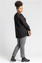 Black Curve Flock Spot Top, Image 3 of 4