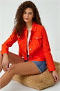 ORANGE Stretch Pocket Detail Jacket, Image 1 of 5