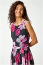 CERISE Sleeveless Floral Print Stretch Dress, Image 4 of 5