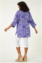 Purple Curve Printed Pleat Front Top, Image 3 of 5