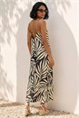 Black Dusk Mono Leaf Print Maxi Dress, Image 2 of 4