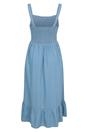 Light Blue Marbella Strappy Shirred Midi Dress, Image 2 of 4