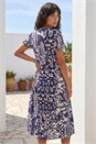 Blue Abstract Print Midi Shirt Dress, Image 2 of 4