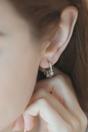 Silver Star Moon Charm Hoops in Sterling Silver, Image 2 of 3