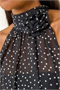 Black Spot Print High Neck Halter Top, Image 5 of 5
