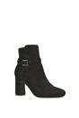 Black 'Mary' Block Mid High Heel Shoe Booties With Buckle Strap, Image 2 of 6