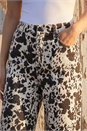 Dark Brown Dusk Cow Print Wide Leg Jean, Image 4 of 4