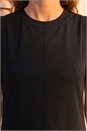 Black Sandwash Stretch Midi Dress, Image 4 of 4