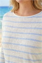 Blue Curve Stripe Print Tunic Top, Image 4 of 4