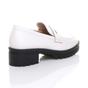 White Flat Chunky Heeled Penny Loafers, Image 4 of 5