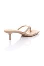 Taupe AJVANI Taupe Low Kitten Heel Toe Post Slip On Square Toe Sandals, Image 4 of 5