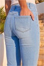 Light Denim Stretch Knee Length Pedal Pusher, Image 4 of 4