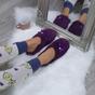 Purple AJVANI Purple Fleece Mules Slippers, Image 4 of 5