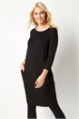 Black 3/4 Sleeve Slouch Dress, Image 1 of 4