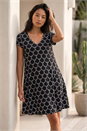 Black Petite Abstract Pocket Swing Dress, Image 3 of 4