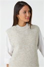 Natural  Longline Soft Knit Jumper Vest, Image 4 of 5