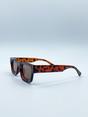 Brown Chunky Square Frame Sunglasses in Tortoiseshell, Image 2 of 4