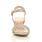 Champagne AJVANI Champagne Mid Block Heel Strappy Sandals, Image 6 of 6