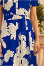 Royal Blue Contrast Floral Print Shirt Dress, Image 4 of 4