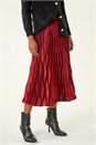 Red Foil Pleated Skirt, Image 1 of 5