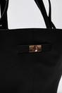Black Turn Lock Pebbled Tote Shoulder Bag, Image 3 of 4