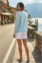 Light Blue Floral Buttoned Knit Cardigan, Image 3 of 4