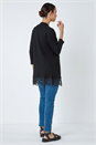 Black Edge to Edge Lace Cardigan, Image 3 of 5