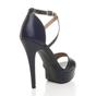 Navy Blue AJVANI Navy Blue High Heel Crossed Straps Platform Sandals, Image 4 of 6