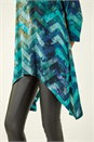 Blue Boucle Stretch Hanky Hem Top, Image 5 of 5