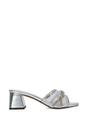 Silver 'Senara' Backless Block Heel Sandals With Crystals and Mesh, Image 1 of 6