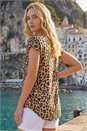 Natural  Animal Print Shell Top, Image 3 of 4