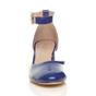 Royal Blue Mid Block Heel Ankle Strap 2 Part Heels, Image 5 of 5