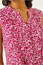 Pink Abstract Animal Print Stretch Vest Top, Image 5 of 5