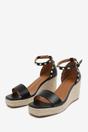 Black 'Sawyer' Wide Fit Wedge Sandals Gladiator, Image 4 of 6