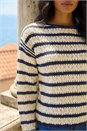 Ivory  Stripe Pointelle Knit Jumper, Image 4 of 4