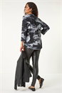 Grey Stretch Brushed Print Blouse, Image 1 of 5