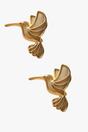Gold Sterling Silver Hummingbird Studs, Image 2 of 2