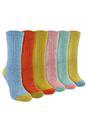 Multi 6 Pairs Ladies Alpaca Lounge Socks For Bed, Image 1 of 2