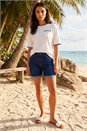 Ivory  Blanket Stitch Oversized T-Shirt, Image 3 of 4