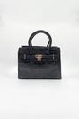Black Crocodile-Print Handbag, Image 3 of 5