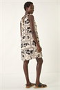 White Floral Mono Print Shift Dress, Image 3 of 5