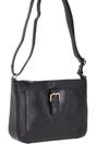 Black Vegetable Tanned Small Real Leather Shoulder Bag, Image 3 of 4