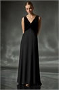 Black Velvet Twist Front Maxi Stretch Dress, Image 1 of 6