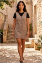 Stone Petite Cord Pinafore Dress, Image 2 of 4