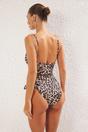 Multi Leopard Print Ruched Side Tie Detail Swimsuit, Image 3 of 3