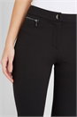 Black Ponte Stretch Zip Detail Trousers, Image 4 of 5