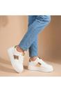 Gold iKrush Gold Malina Chunky Platform Glitter Detail Trainers, Image 2 of 8