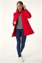 Red Petite Patch Pocket Duffle Coat, Image 1 of 5