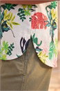 Green Leaf Print Pleat V-Neck Vest Top , Image 4 of 4
