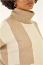 Beige Colour Block Longline Knit Jumper, Image 5 of 5